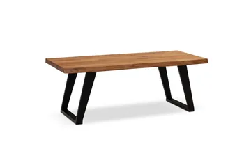 Soffbord Wohnling 120 cm massivt trä träd kant rektangulärt lantligt hus Svart, vinklade löpare - Svart, vinklade löpare - Möbler - Bord & matgrupp - Soffbord