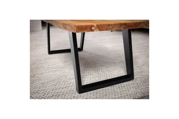 Soffbord Wohnling 120 cm massivt trä träd kant rektangulärt lantligt hus Svart, vinklade löpare - Svart, vinklade löpare - Möbler - Bord & matgrupp - Soffbord