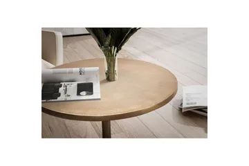 Soffbord Wohnling 60 cm rund industristil med guldfärgad metallram - Möbler - Bord & matgrupp - Soffbord