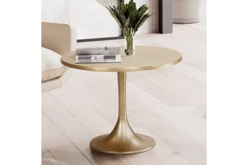 Soffbord Wohnling 60 cm rund industristil med guldfärgad metallram - Möbler - Bord & matgrupp - Soffbord
