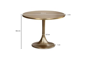 Soffbord Wohnling 60 cm rund industristil med guldfärgad metallram - Möbler - Bord & matgrupp - Soffbord