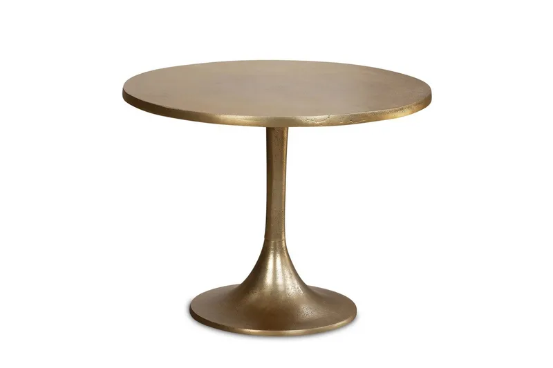 Soffbord Wohnling 60 cm rund industristil med guldfärgad metallram