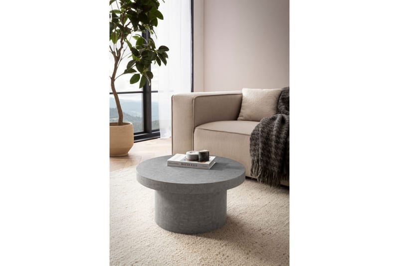 Soffbord Wohnling 60 cm vardagsrumsbord soffbord runt litet soffbord modern Grå - Grå - Möbler - Bord & matgrupp - Soffbord