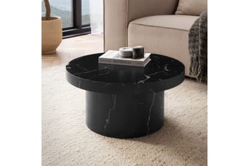 Soffbord Wohnling 60 cm vardagsrumsbord soffbord runt litet soffbord modern Marmor Svart - Marmor Svart - Möbler - Bord & matgrupp - Soffbord