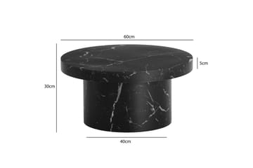 Soffbord Wohnling 60 cm vardagsrumsbord soffbord runt litet soffbord modern Marmor Svart - Marmor Svart - Möbler - Bord & matgrupp - Soffbord