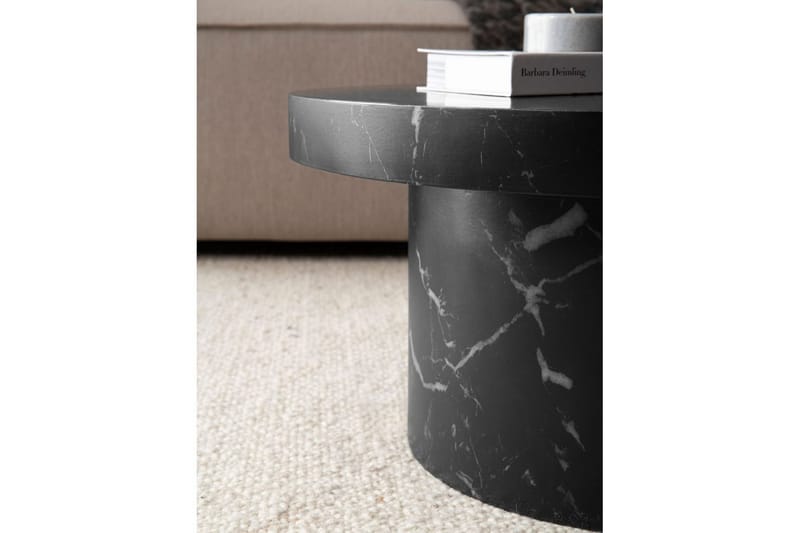 Soffbord Wohnling 60 cm vardagsrumsbord soffbord runt litet soffbord modern Marmor Svart - Marmor Svart - Möbler - Bord & matgrupp - Soffbord
