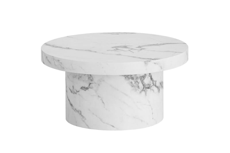 Soffbord Wohnling 60 cm vardagsrumsbord soffbord runt litet soffbord modern Marmor Vit - Marmor Vit - Möbler - Bord & matgrupp - Soffbord