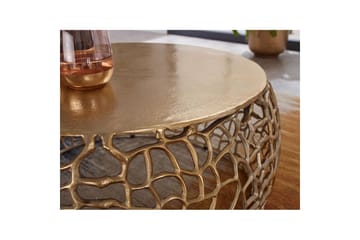Soffbord Wohnling aluminiumgjutning, rund 60 cm handgjord, modern stil Guld - Guld - Möbler - Bord & matgrupp - Soffbord