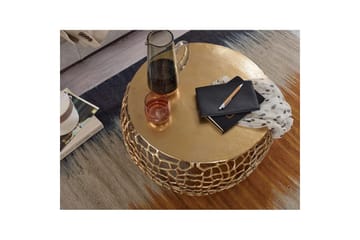 Soffbord Wohnling aluminiumgjutning, rund 60 cm handgjord, modern stil Guld - Guld - Möbler - Bord & matgrupp - Soffbord