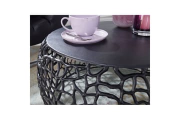 Soffbord Wohnling aluminiumgjutning, rund 60 cm handgjord, modern stil Svart - Svart - Möbler - Bord & matgrupp - Soffbord