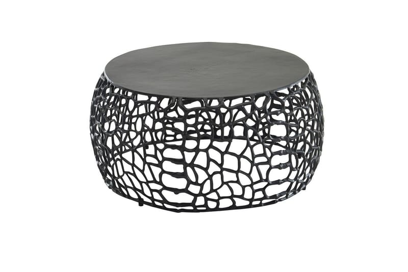 Soffbord Wohnling aluminiumgjutning, rund 60 cm handgjord, modern stil Svart - Svart - Möbler - Bord & matgrupp - Soffbord