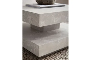 Soffbord Wohnling fyrkant 60 cm, stenoptikstil, modern look Beige - Beige - Möbler - Bord & matgrupp - Marmorbord