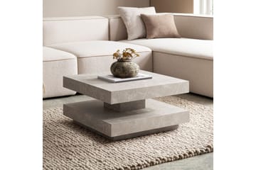 Soffbord Wohnling fyrkant 60 cm, stenoptikstil, modern look Beige - Beige - Möbler - Bord & matgrupp - Soffbord