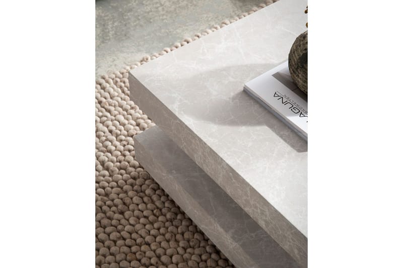 Soffbord Wohnling fyrkant 60 cm, stenoptikstil, modern look Beige - Beige - Möbler - Bord & matgrupp - Soffbord