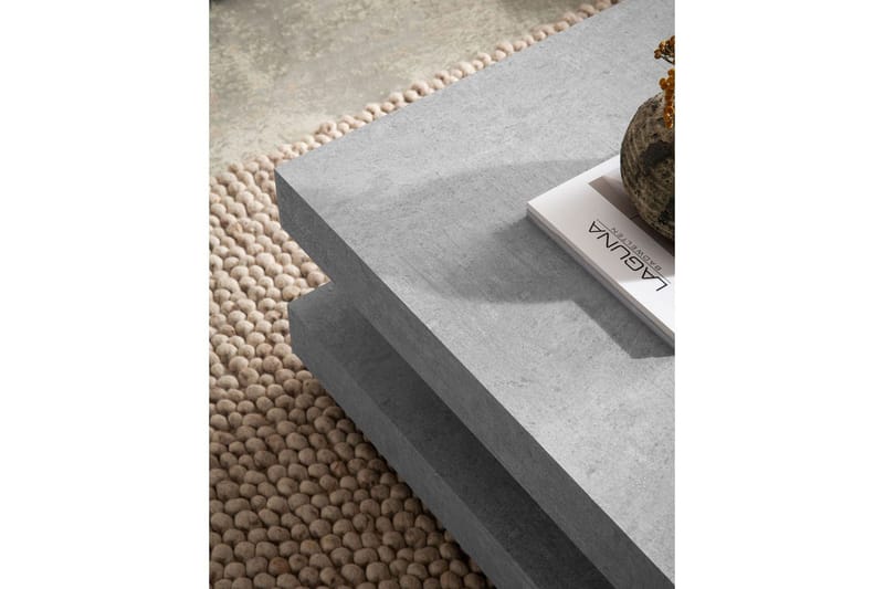 Soffbord Wohnling fyrkant 60 cm, stenoptikstil, modern look Grå - Grå - Möbler - Bord & matgrupp - Soffbord