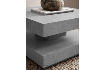 Soffbord Wohnling fyrkant 60 cm, stenoptikstil, modern look Grå - Grå - Möbler - Bord & matgrupp - Soffbord