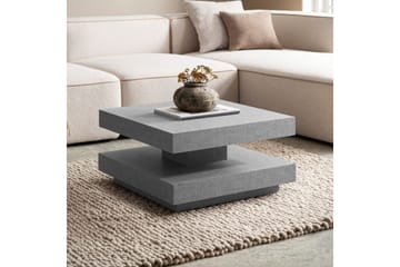 Soffbord Wohnling fyrkant 60 cm, stenoptikstil, modern look Grå - Grå - Möbler - Bord & matgrupp - Soffbord