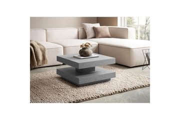 Soffbord Wohnling fyrkant 60 cm, stenoptikstil, modern look Grå - Grå - Möbler - Bord & matgrupp - Soffbord