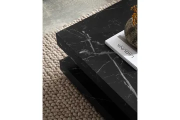 Soffbord Wohnling fyrkant 60 cm, stenoptikstil, modern look Marmor Svart - Marmor Svart - Möbler - Bord & matgrupp - Marmorbord