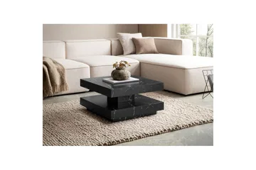 Soffbord Wohnling fyrkant 60 cm, stenoptikstil, modern look Marmor Svart - Marmor Svart - Möbler - Bord & matgrupp - Marmorbord