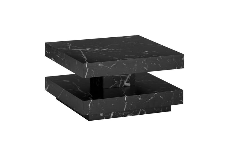 Soffbord Wohnling fyrkant 60 cm, stenoptikstil, modern look Marmor Svart - Marmor Svart - Möbler - Bord & matgrupp - Soffbord