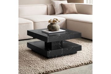 Soffbord Wohnling fyrkant 60 cm, stenoptikstil, modern look Marmor Svart - Marmor Svart - Möbler - Bord & matgrupp - Soffbord