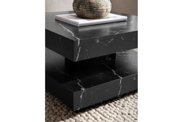 Soffbord Wohnling fyrkant 60 cm, stenoptikstil, modern look Marmor Svart - Marmor Svart - Möbler - Bord & matgrupp - Soffbord