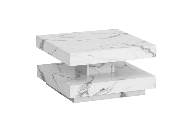 Soffbord Wohnling fyrkant 60 cm, stenoptikstil, modern look Marmor Vit, Marmor Vit