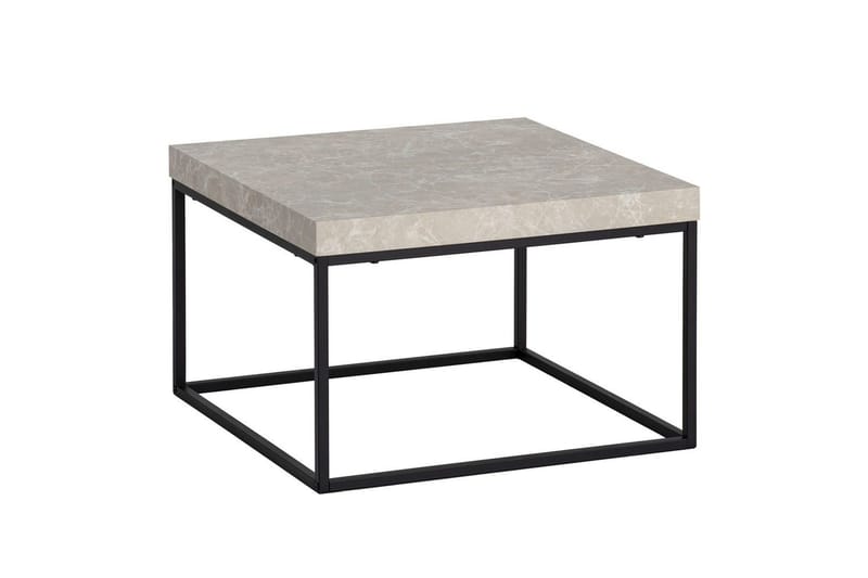 Soffbord Wohnling fyrkant 60 cm stenoptikstil, klassisk metallram, modern look Beige - Beige - Möbler - Bord & matgrupp - Soffbord