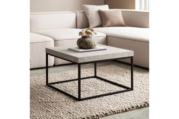 Soffbord Wohnling fyrkant 60 cm stenoptikstil, klassisk metallram, modern look Beige - Beige - Möbler - Bord & matgrupp - Soffbord