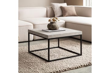Soffbord Wohnling fyrkant 60 cm stenoptikstil, klassisk metallram, modern look Beige - Beige - Möbler - Bord & matgrupp - Soffbord