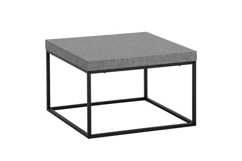 Soffbord Wohnling fyrkant 60 cm stenoptikstil, klassisk metallram, modern look Grå - Grå - Möbler - Bord & matgrupp - Soffbord