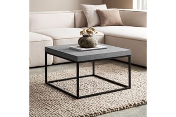 Soffbord Wohnling fyrkant 60 cm stenoptikstil, klassisk metallram, modern look Grå - Grå - Möbler - Bord & matgrupp - Soffbord