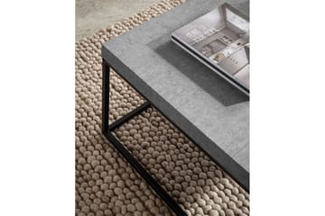 Soffbord Wohnling fyrkant 60 cm stenoptikstil, klassisk metallram, modern look Grå - Grå - Möbler - Bord & matgrupp - Soffbord