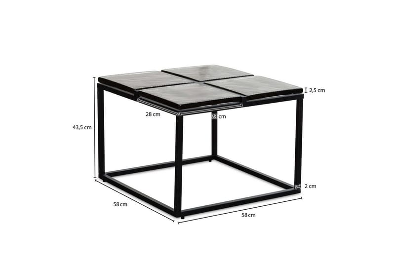 Soffbord Wohnling Fyrkantig Glas 58 cm Klassisk Metallram Modern - Möbler - Bord & matgrupp - Soffbord