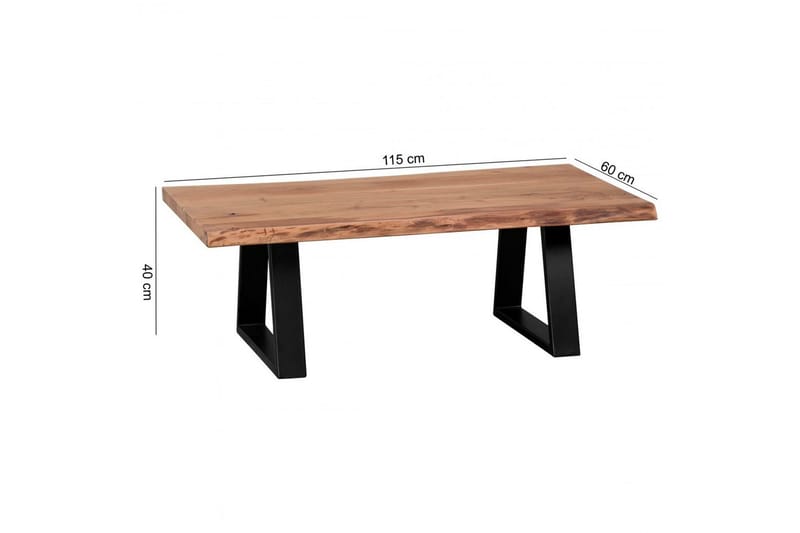 Soffbord Wohnling Gaya massiv akacia trädkantlook lantlig stil - Möbler - Bord & matgrupp - Soffbord