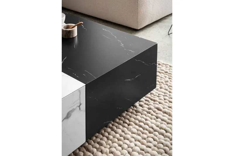 Soffbord Wohnling Marmorblockutseende Rektangulär Tvåfärgad Modern - Möbler - Bord & matgrupp - Marmorbord
