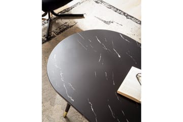Soffbord Wohnling marmorlook 120 cm, oval modern stil Marmor Svart - Marmor Svart - Möbler - Bord & matgrupp - Soffbord