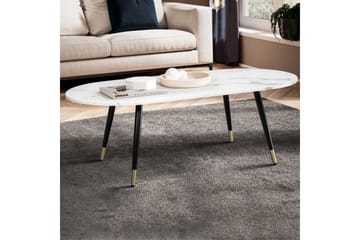 Soffbord Wohnling marmorlook 120 cm, oval modern stil Marmor Vit - Marmor Vit - Möbler - Bord & matgrupp - Soffbord