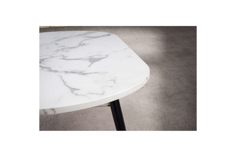 Soffbord Wohnling marmorlook 120 cm, oval modern stil Marmor Vit - Marmor Vit - Möbler - Bord & matgrupp - Soffbord