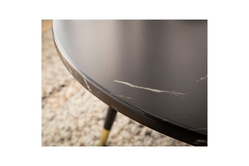Soffbord Wohnling marmorlook 60 cm rund, modern stil Marmor Svart - Marmor Svart - Möbler - Bord & matgrupp - Soffbord