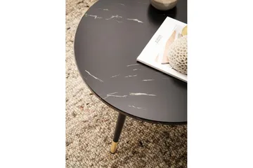 Soffbord Wohnling marmorlook 60 cm rund, modern stil Marmor Svart - Marmor Svart - Möbler - Bord & matgrupp - Marmorbord
