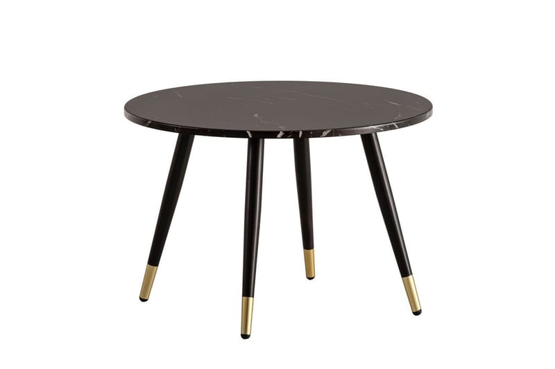 Soffbord Wohnling marmorlook 60 cm rund, modern stil Marmor Svart - Marmor Svart - Möbler - Bord & matgrupp - Soffbord