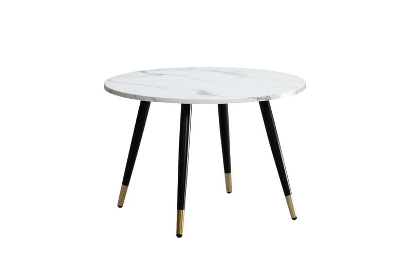 Soffbord Wohnling marmorlook 60 cm rund, modern stil Marmor Vit - Marmor Vit - Möbler - Bord & matgrupp - Soffbord