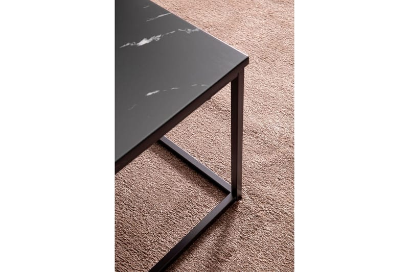 Soffbord Wohnling marmorutseende, rektangulär elegant, modern stil Svart, marmor svart - Svart, marmor svart - Möbler - Bord & matgrupp - Soffbord