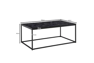 Soffbord Wohnling marmorutseende, rektangulär elegant, modern stil Svart, marmor svart - Svart, marmor svart - Möbler - Bord & matgrupp - Soffbord