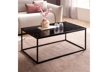 Soffbord Wohnling marmorutseende, rektangulär elegant, modern stil Svart, marmor svart - Svart, marmor svart - Möbler - Bord & matgrupp - Soffbord