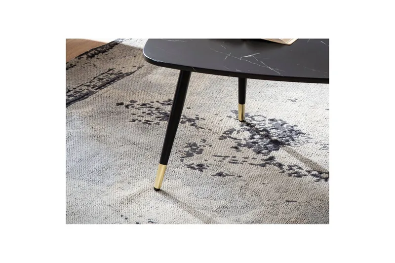 Soffbord Wohnling marmorutseende 90 cm, triangulär modern stil Marmor Svart - Marmor Svart - Möbler - Bord & matgrupp - Marmorbord
