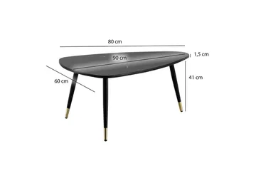 Soffbord Wohnling marmorutseende 90 cm, triangulär modern stil Marmor Svart - Marmor Svart - Möbler - Bord & matgrupp - Marmorbord