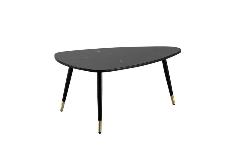 Soffbord Wohnling marmorutseende 90 cm, triangulär modern stil Marmor Svart - Marmor Svart - Möbler - Bord & matgrupp - Soffbord